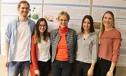Hochschule im Gespräch | Benjamin Fink, Lisa-Marie Dietz, Prof. Dr. Gertrud Winkler, Kim Baumann, Marina Gienger