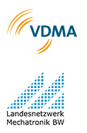 Logos des Verbands VDMA und des Landesnetzwerks Mechatronik BW