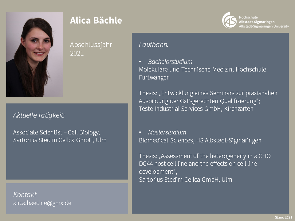 Alica Baechle | Biomedical Sciences