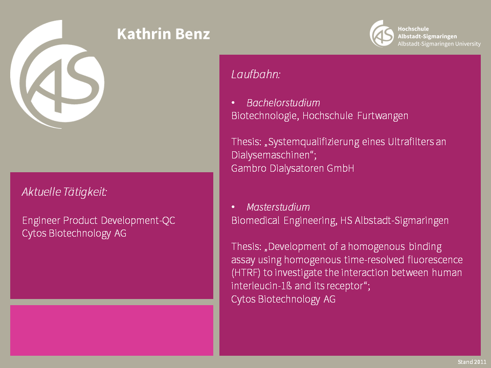 Kathrin Benz | Biomedical Sciences
