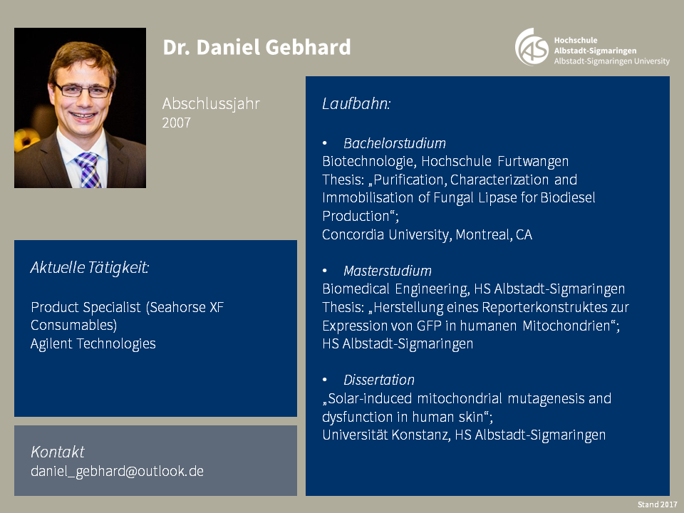 Daniel Gebhard | Biomedical Sciences