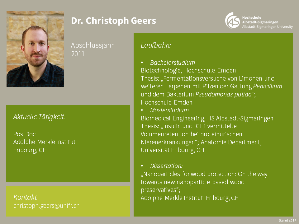 Christop Geers | Biomedical Sciences