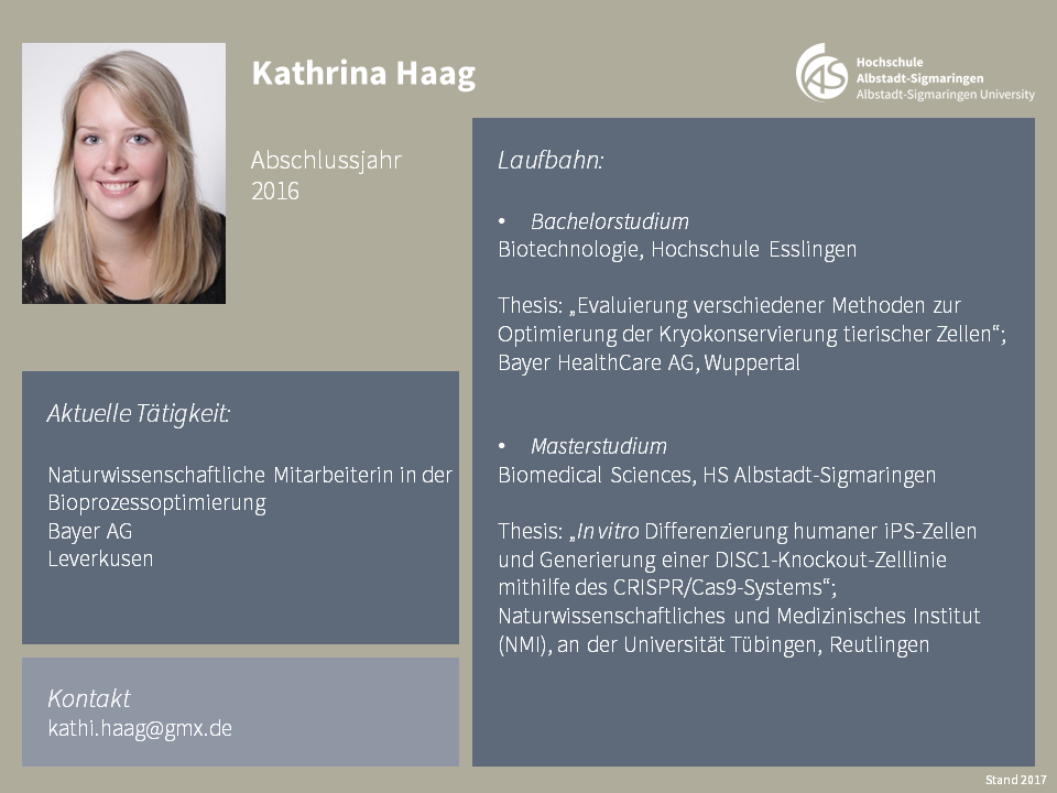 Kathrina Haag | Biomedical Sciences