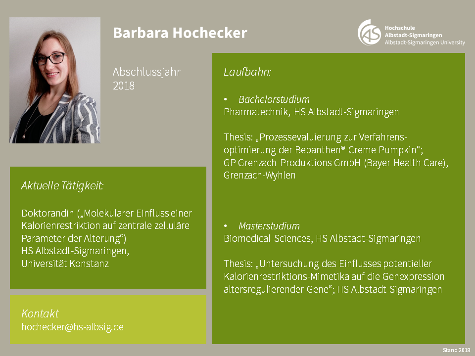 Barbara Hochecker | Biomedical Sciences