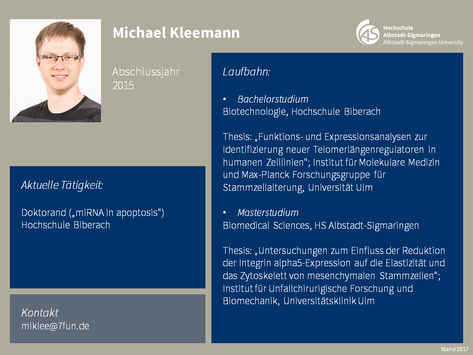 Michael Kleemann | Biomedical Sciences