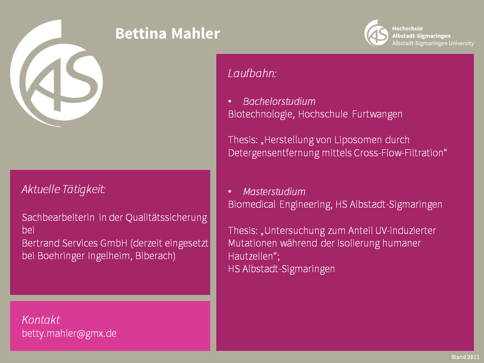Bettina Mahler | Biomedical Sciences