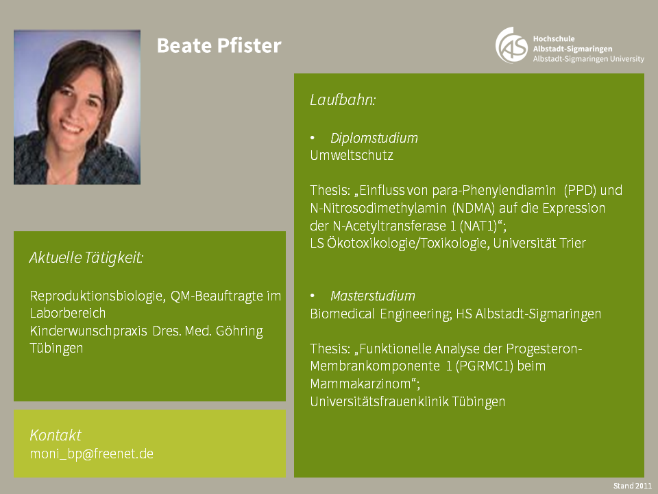Beate Pfister | Biomedical Sciences
