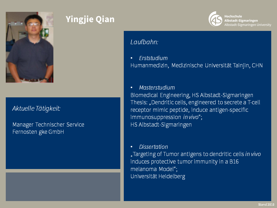 Yingjie Qian | Biomedical Sciences