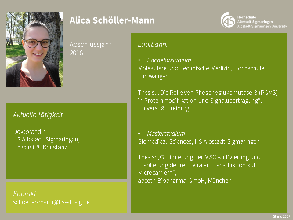 Alicia Schoeller-Mann | Biomedical Sciences