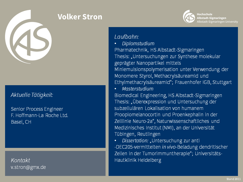 Volker Stron | Biomedical Sciences