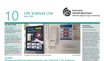 Fakultätszeitung Life Sciences Live Nr. 10 | Hochschule Albstadt-Sigmaringen Fakultätszeitung Life Sciences Live Nr. 10 | Hochschule Albstadt-Sigmaringen